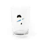 SUIMINグッズのお店の盗んだサンマと歩き出すねこ Water Glass :front