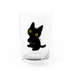 ちゃこぺん（SUZURI店）のクロネコロッタ Water Glass :front