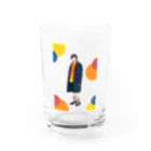 aiko SUZURI SHOP   のCoat boy (colorful dots) Water Glass :front