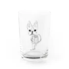 たえこの生真面目ボストンテリアくん登校中 Water Glass :front