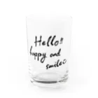 POKKEのHello!! happy&smile【BLACK】 Water Glass :front