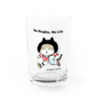 ほっかむねこ屋（アトリエほっかむ）のラグビーねこ　#ラグビー #猫 Water Glass :front