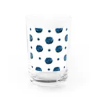 カラフルマルシェのブルーローズドット　白地 Water Glass :front