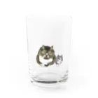 らくがきが過ぎるのよろしく猫親子 Water Glass :front