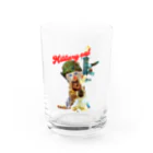 Rock catのMilitary cat マシンガン Water Glass :front