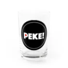 おっぺけガールショップのPEKE! 黒赤 Water Glass :front