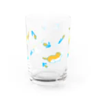 シカトコのコーギーとチューリップ Water Glass :front