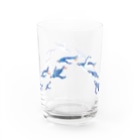 ハルノキ工房のグラスを泳ぐペンギン(青) Water Glass :front