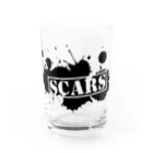 SCARSのペイントロゴ（ブラック） Water Glass :front