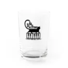 café Mo.freeの鍵盤を歩くネコ Water Glass :front