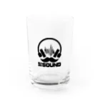 HIGESOUNDの髭サウンドロゴ 黒 Water Glass :front