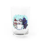 そらいろもようの雪だるま！ Water Glass :front