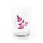 宵花火の枝葉(白×ピンク) Water Glass :front