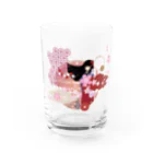 松や SUZURI店のジャパニーズ着物ガール【まつ】 Water Glass :front