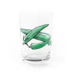 サルハ亭の家庭菜園シリーズ　おくら Water Glass :front