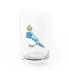 ruca's shopの王冠オオルリ Water Glass :front