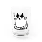 麦畑の本の上でドヤ顔の猫 Water Glass :front