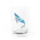 切り絵作家カジタミキのクジラの切り絵グラス グラス前面