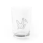 あまいたまごやきの手書きゆるうさぎ（おはよう） Water Glass :front