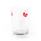 ルナポーンの2色3食（しろぬき赤） Water Glass :front