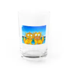 チョークアートゆらり沖縄の守り神シーサー Water Glass :front