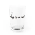 ALBAtherapyのEveryday is a new day ブラック Water Glass :front