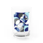 rioka24ki10の丸模様　青 Water Glass :front