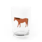 Enif-エニフ-のクレヨン風の馬（鹿毛） Water Glass :front