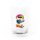 MJのMJロゴ・MJパンツ被りキャラクター入り Water Glass :front