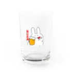 コニシの二重アゴのうさぎ～酒は友達ver.～ Water Glass :front