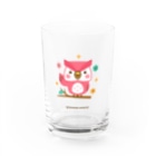 ミニマムユニヴァース@SUZURIのももいろフクロウのフクさんグラス Water Glass :front