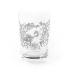 アトリエ葱のかことみらいのきずなはいまがつなぐ(モノクロ) Water Glass :front