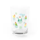 Satokostudioのコザクラインコと一緒 Water Glass :front