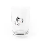 古きを越えて新しく前への麗しき黒き瞳 Water Glass :front