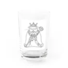 36sanのangry cat king Water Glass :front