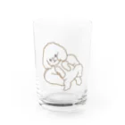 ごうしゃのしょっぷののびのびわんこ(透明) Water Glass :front