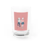 fuminghasegawa_artworkの友達とリンクコーデ ピンク Water Glass :front