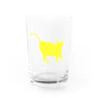 フラミンゴ洋裁店の猫　イエロー Water Glass :front