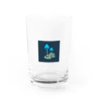 ねむいさかなのお店のドット　きのこ Water Glass :front