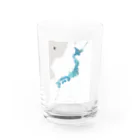 ナナナムーのフルイドアート青の地図・日本 Water Glass :front