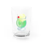 わおさきのクリームソーダ Water Glass :front