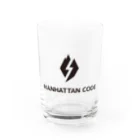 Manhattan Code inc.のMHT_LOGO ｰ BLACK Water Glass :front