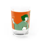 荒木ちえオリジナルグッズの荒木町の流し歌う漫画家荒木ちえ Water Glass :front