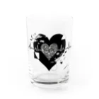 YASの心電図ハート Water Glass :front