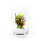 hugging love ＋《ハギング ラブ プラス》の+ Fete des fleurs 02《Leucadendron+yellow flowers》 Water Glass :front