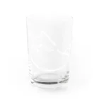 気ままに創作　よろず堂の飼い主よ、何か用か？　モノクロ白 Water Glass :front