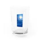 窓枠のお店の窓枠から見る月 Water Glass :front