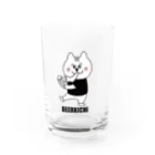 BEERKICHI(ビアキチ)のビアキチくん(ピザ/手描き) グラス Water Glass :front