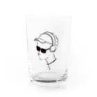 holly-storeのヘッドフォン×スキンヘッドのシンプルな男性 Water Glass :front