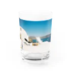 Photoshopのblue and white Water Glass :front